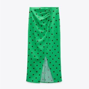 Zara Green Polka Dot Skirt